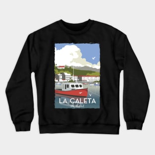 Spain La Caleta De Velez  Harbor Vintage Travel Poster Gift Crewneck Sweatshirt